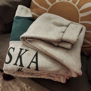 Quarter 1/4 Zip Sweater | Green, Alaska, Eagle Print | Medium,Grey, Oversized